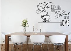 Adesivo murale con il testo LA CUCINA È IL CUORE DELLA CASA