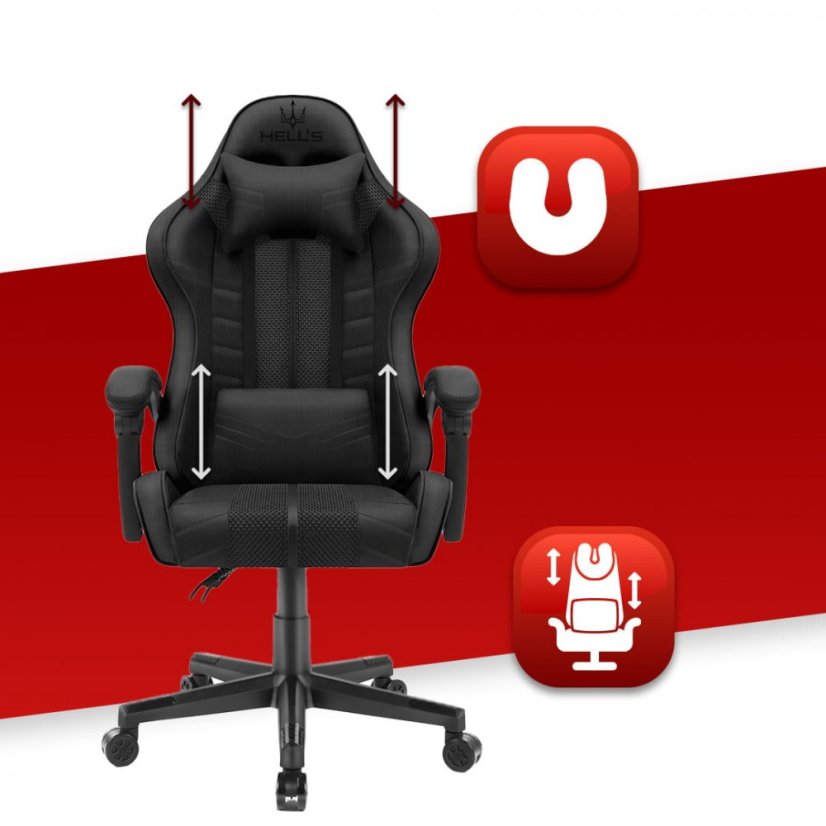 Scaun de gaming negru 1004 BLACK