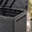 Vrtna kutija za pohranu antracit boje s poklopcem od 280 litara – 112 x 56 x 44 cm