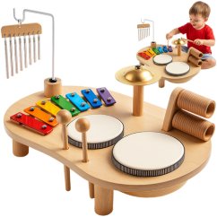 Drevený Montessori hudobný stolík