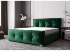 Luxusná čalúnená posteľ v glamour štýle zelenej farby 180 x 200 cm