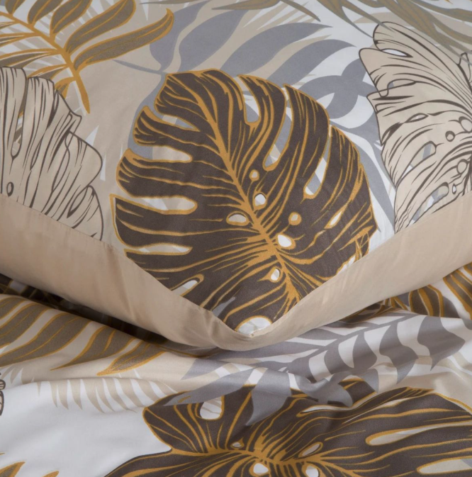 Posteľné obliečky z mikrovlákna - motív hnedé listy