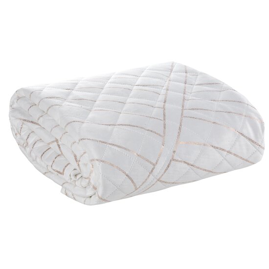 Dizajnový prehoz na posteľ LUNA bielej farby