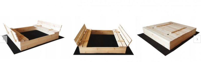 Sabbiera chiudibile con panche 120 x 120 cm