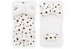 Kinderwagenmatte Weiß/Schwarz mit Sternmotiv