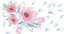 Adesivo murale per interni bouquet di fiori rosa - Dimensione dell'adesivo: 100 x 200 cm