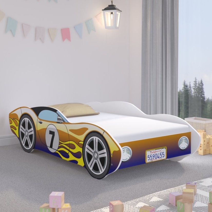 Okouzlující dětská postel 160 x 80 cm závodní auto