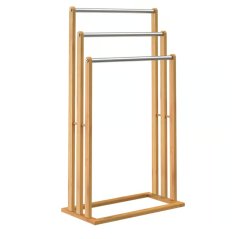 Bambusz törölközőtartó 3 rozsdamentes acélrúddal ellátva