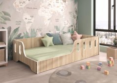 Otroška postelja Montessori 140 x 70 cm, hrast sonoma dekor
