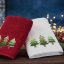 Bavlnený vianočný uterák biely s jedličkami