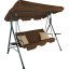 Gartenschaukel 170 × 118 × 153 cm – braun mit gepolsterten Kissen