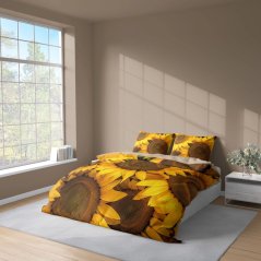 Posteljina od mikrovlakana koja se ne gužva s motivima suncokreta