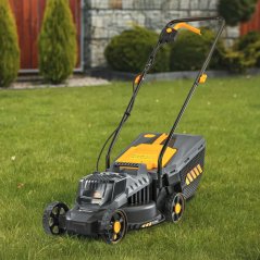Mașină de tuns iarbă fără fir cu lamă de 32 cm și coș de 30 l PM-KSA-20M + două baterii