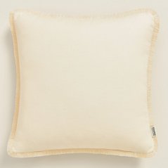 Кремава калъфка за възглавница BOCA CHICA с пискюли 50 x 50 cm 