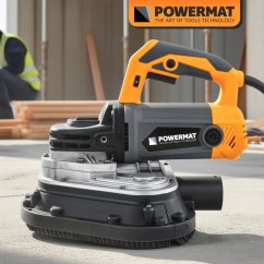 Brusilnik za beton Powermat z regulacijo vrtljajev in odsesavanjem prahu - 2450 W