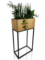 Modernes hohes Pflanzgefäß aus natürlichem Eichenfurnier LOFT FIORINO 42X22X80 cm