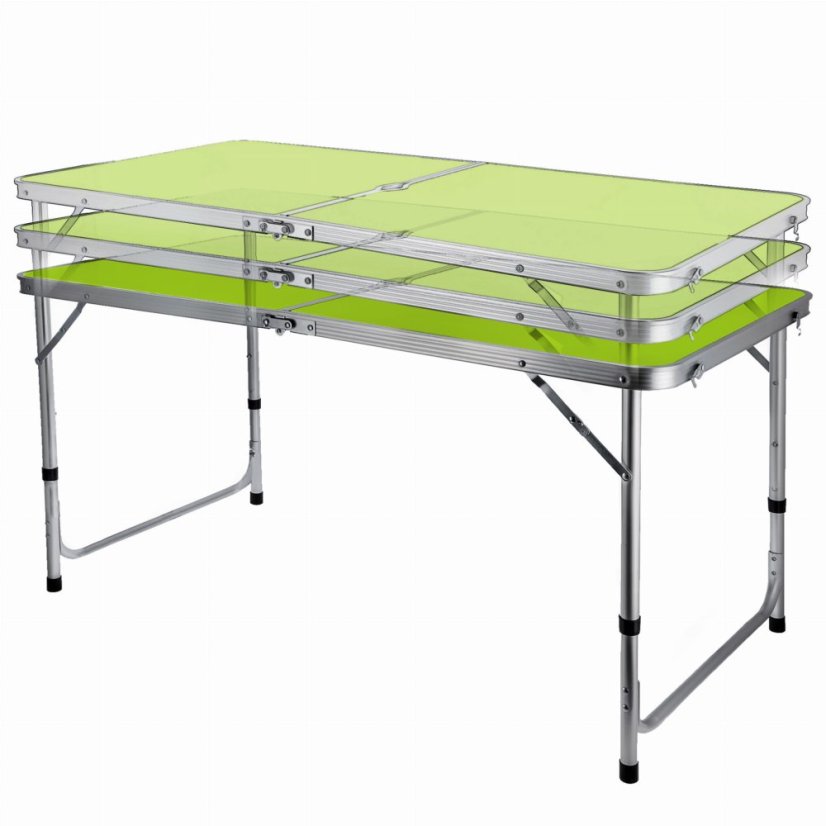 Skládací kempingový set zelený - stůl + 4 židle