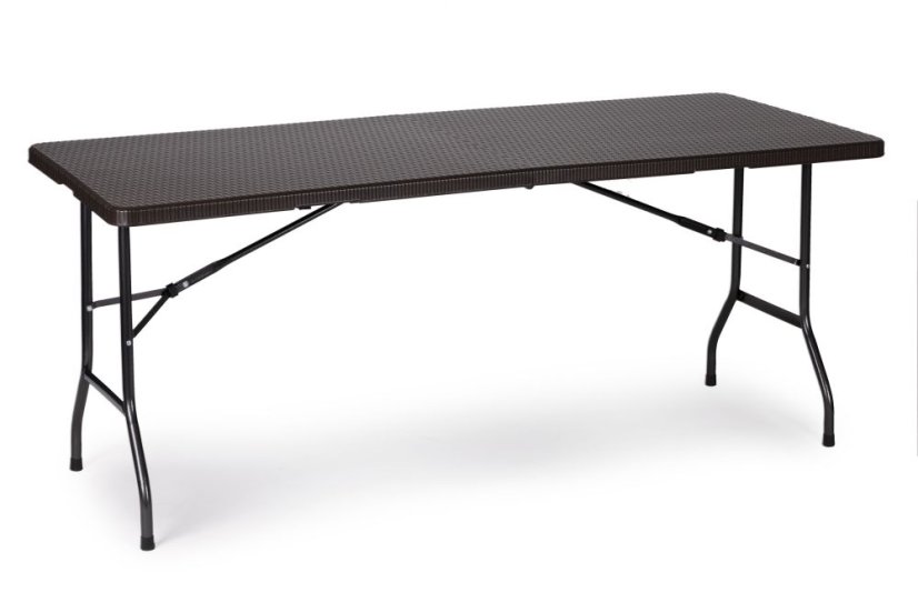 Skladací záhradný banketový cateringový stôl 180 cm - ratan