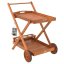 Carrello di servizio in legno di acacia con vassoio estraibile