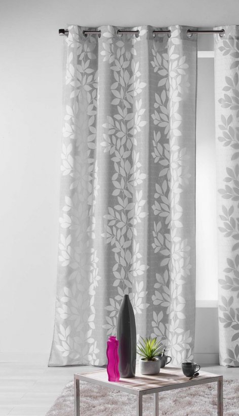 Luxus szürke drapéria fehér mintával 140 x 260 cm