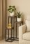 Suport pentru flori Loft - 3 rafturi, oțel negru și decor din lemn
