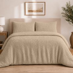 Luxuriöse beige Musselin-Bettwäsche aus Baumwolle mit Knöpfen – weich, atmungsaktiv und ganzjährig geeignet