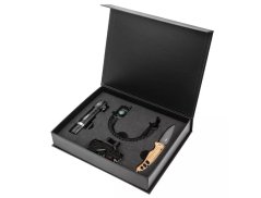 3-teiliges Set NEO TOOLS Stirnlampe, 5-in-1-Armband, Klappmesser