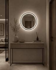 Okrúhle LED zrkadlo 60 cm s dotykovým ovládaním