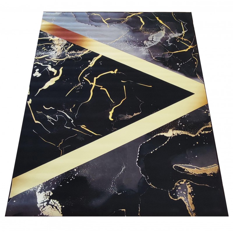 Luxusní černý koberec se zlatým vzorem - Rozměr koberce: Šírka: 60 cm | Dĺžka: 100 cm