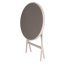 Masă pliabilă din metal, de culoare bej, pentru balcoane și terase, 60 cm, cu blat din sticlă