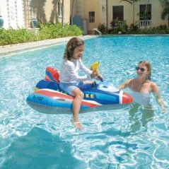 Nafukovačka pro děti - modrá stíhačka s vodním dělem