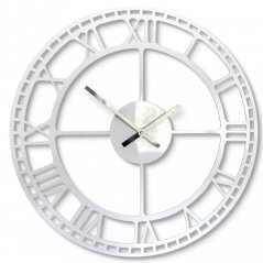 Orologio da parete vintage in metallo bianco, 50 cm