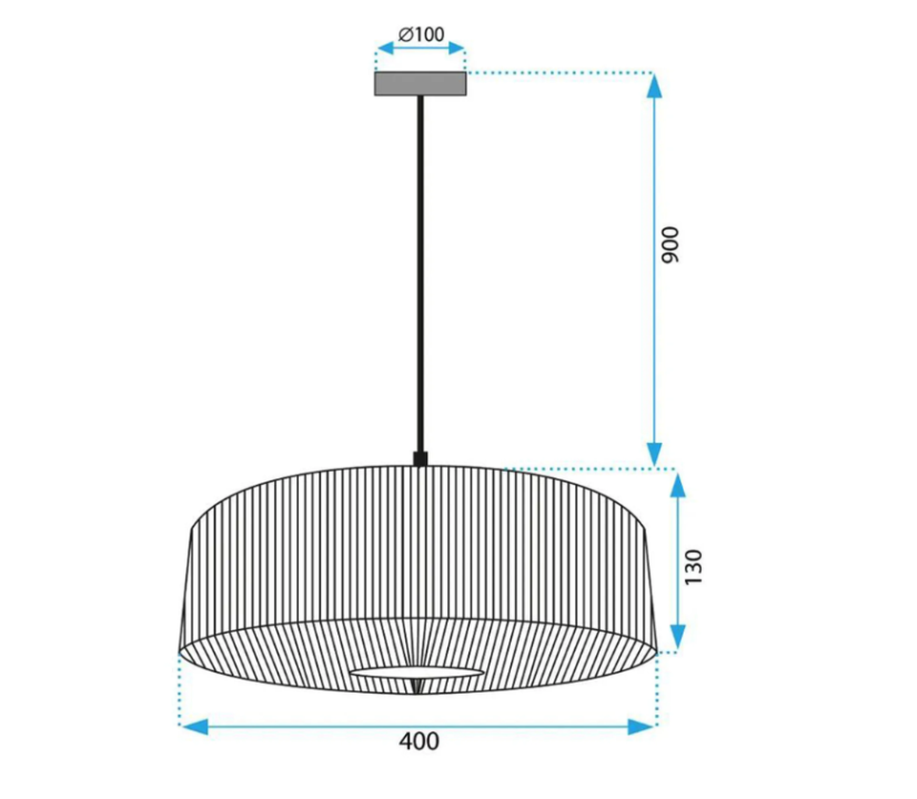 Závesné svietidlo z juty a kovu 60W