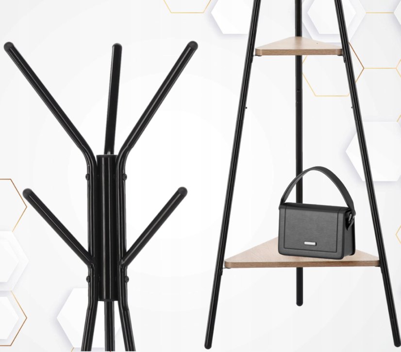 Samostatne stojaci vešiak TARES s policami