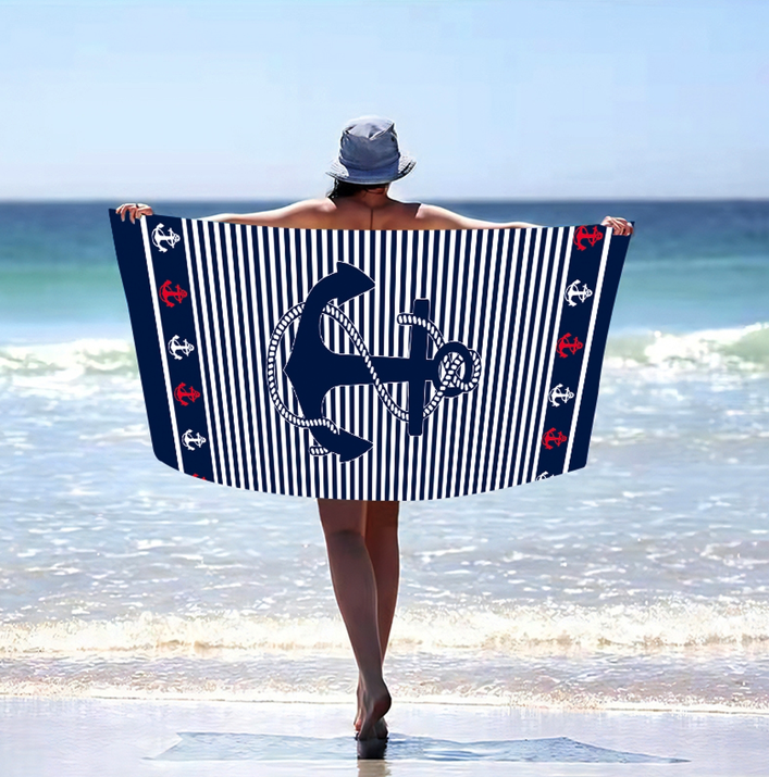 Plažna brisača z mornariškim vzorcem