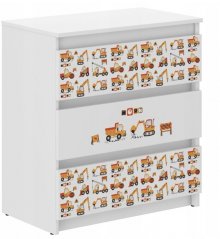 Fiókos szekrény gyerekszobába kis építőmestereknek 76x40x70 cm