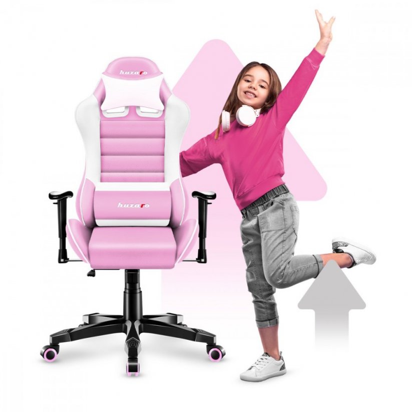 Scaun de gaming roz pentru adolescenți