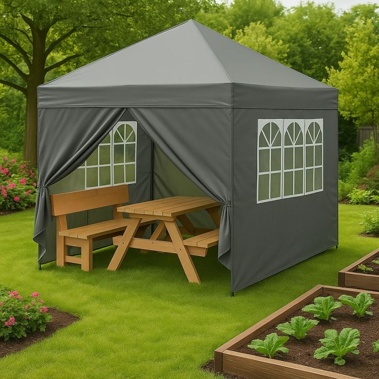 Tenda da giardino con 4 pareti 3x3 m