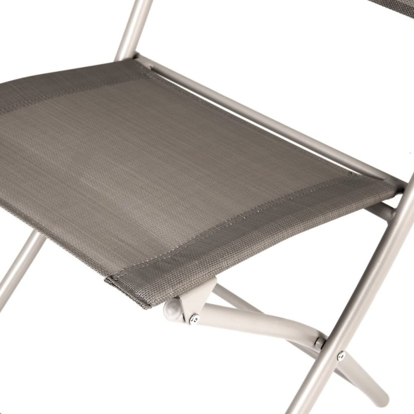 Sedie da giardino pieghevoli in tessuto beige - set di 2