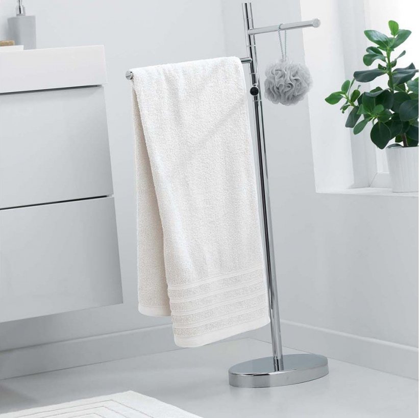Asciugamano in cotone crema 70 x 130 cm