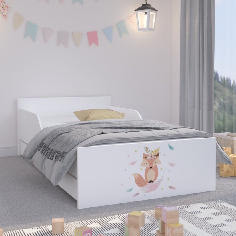 Grazioso lettino per bambini con adorabile volpe 160 x 80 cm
