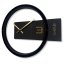 BLACK & GOLD ASYMMETRY, dizajnerski zidni sat od 30 cm