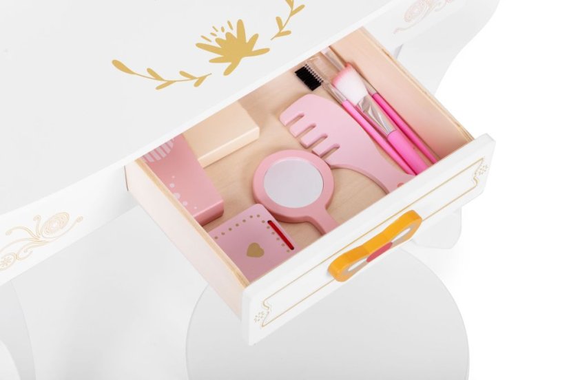Detský kozmetický stolík s doplnkami pre malé parádnice