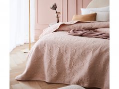 Prekrasni ukrasni prekrivač u puder ružičastoj boji 240 x 260 cm