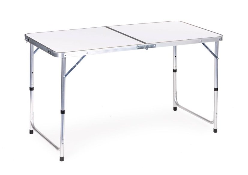 Klappbarer Catering-Tisch 119,5x60 cm weiß mit 4 Stühlen