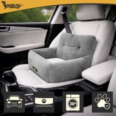 Autósülés kutyának és macskának - vízálló szürke autóágy