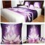 3D bielo-fialové dekoračné sety do spálne s motýľmi a leknom