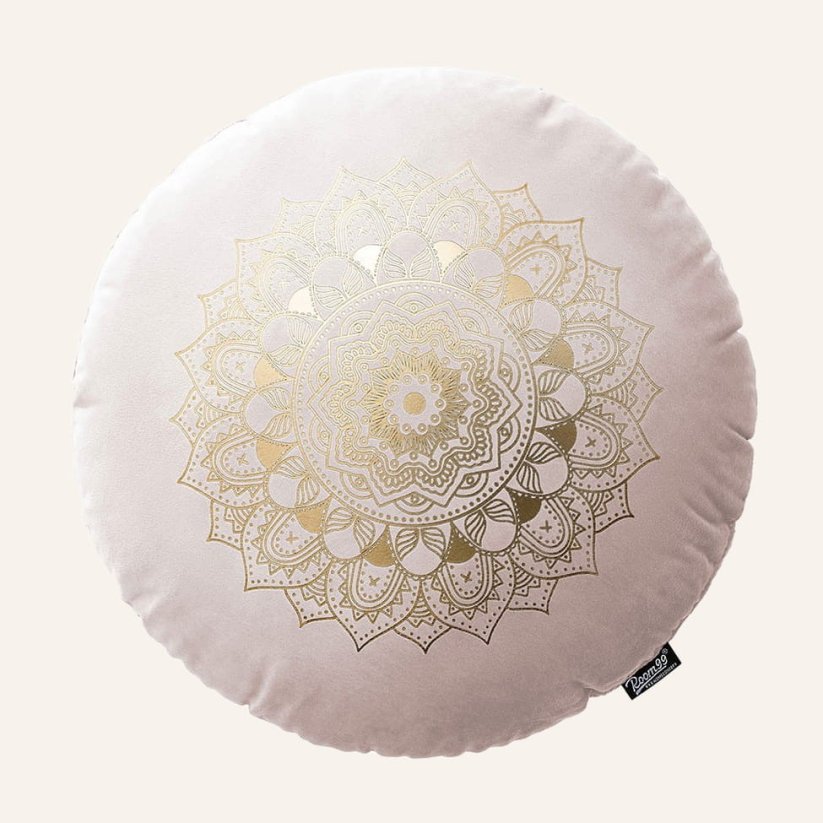 Svetloružový okrúhly vankúš Calmy priemer 45 cm