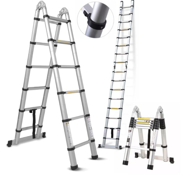 Teleskopický hliníkový rebrík 2 x 8 stupňov