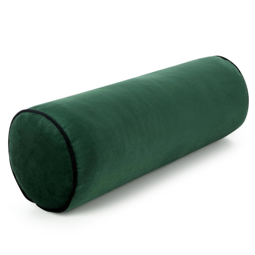 Pernă decorativă din catifea în formă de rulou - Culoare: Verde